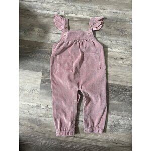 Toddler girl 24 month pastel pink suede romper jumper